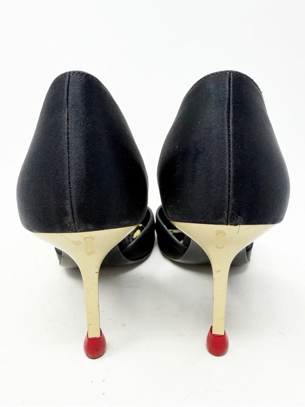 Chanel Allumette Matchstick D’Orsay Pumps Satin Heels Womens Size EU 40.5